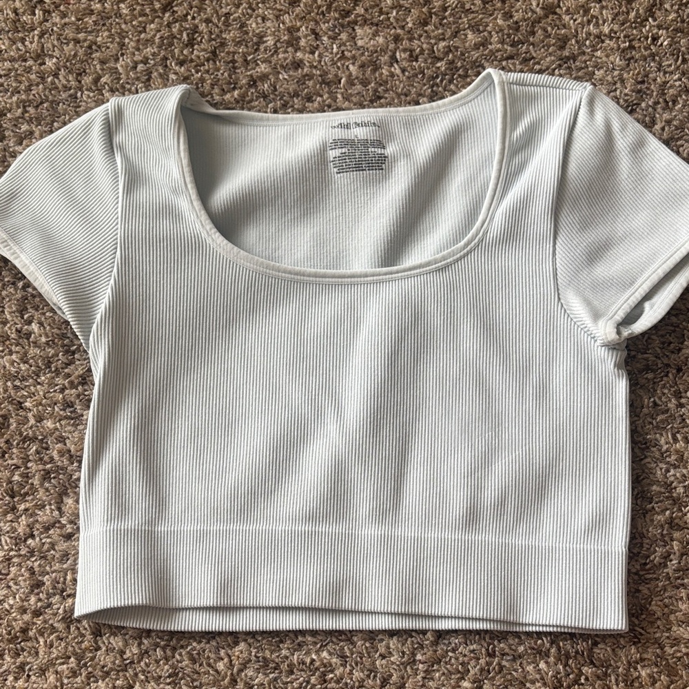 Wild Fable White Ribbed Crop Top